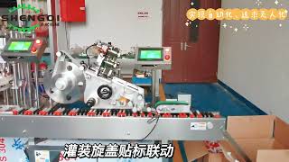 试剂灌装贴标联动线 病毒采样管生产设备reagent filling labeling production line