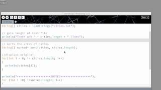 Processing: Loading and sorting text files