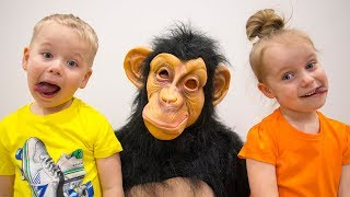 MONKEY GOES to Gaby and Alex | Monkey Funny video and More