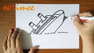 How to Draw The Titanic ( Step by step )