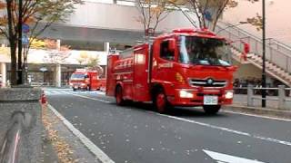 市川市消防局 南水槽・大型ブロアー車他、消防車-緊急走行・緊走