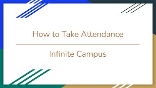 How to Take Attendance Using Infinite Campus