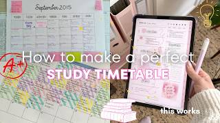 How to make the perfect STUDY TIMETABLE that actually works🖇️💌💕