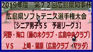 2019年度  広島県ソフトテニス選手権大会　2019 04 13【シニア男子55　予選リーグ３】河野・海口（藤の木クラブ・広島中央クラブ）―　上崎・蒲原（広島クラブ・マツダ）