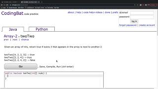CodingBat Array 2 twoTwo