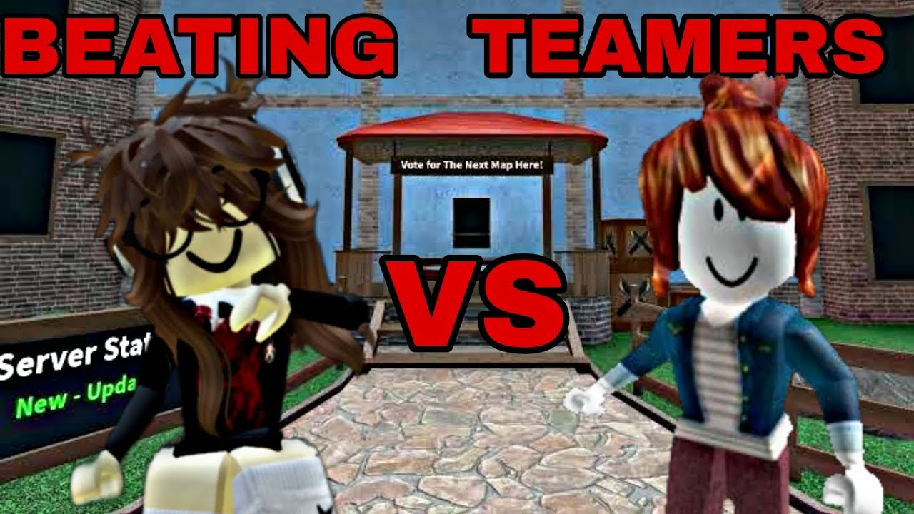 Beating Teamers Mm2 Roblox Youtube