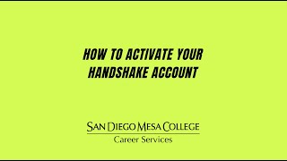 Handshake Series: How to Activate Your Handshake Account