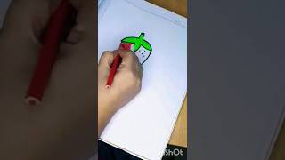 how to draw strawberry easy#shorts
