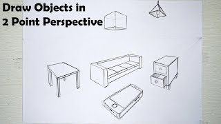 Draw objects in 2 point perspective | Step by Step