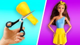 👗 DOLL HACKS: DIY Doll Dresses With Balloons || Easy No Sew Clothes