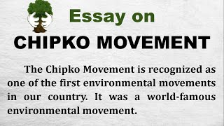 Essay on Chipko Movement in English | Few Lines on Chipko Movement | Chipko Andolan