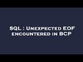 SQL : Unexpected EOF encountered in BCP