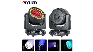 YUER™️ NEW 37X15W RGBW 4IN1 Moving Head Light DMX512 24/36/48CH