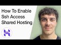How To Enable Ssh Access In Hostinger Shared Hosting (Full 2025 Guide)
