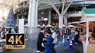 【4K Walk】Hakata Station and Christmas Market in Fukuoka Japan 博多駅前散策