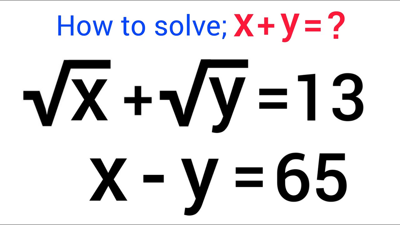 A Nice Algebra Problem With Square Root Youtube