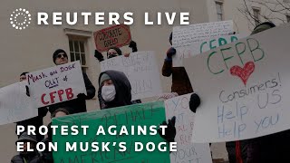 LIVE: Elizabeth Warren leads protest against Elon Musk’s DOGE