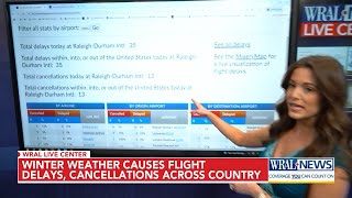 NE Winter Weather causes flight delays, cancellations across the country