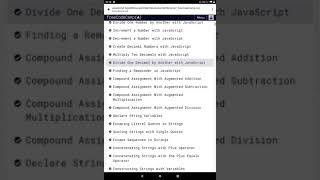 freeCodeCamp - ☑️ Divide One Decimal by Another - ☑️ & Finding a remainder in JavaScript