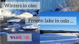 frozen lake, waterfall | weekend plans in oslo -Maridalsvannet