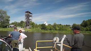 Crossing the Bug by the ferry, Drohiczyn