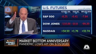 Jim Cramer reflects on the one-year anniversary of the market bottom