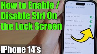 iPhone 14/14 Pro Max: How to Enable/Disable Siri On the Lock Screen