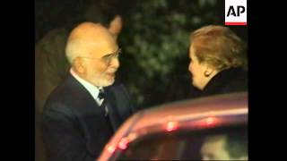 UK: KING HUSSEIN OF JORDAN MEETS US SECRETARY OF STATE ALBRIGHT