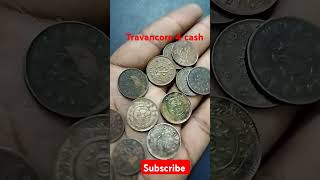 Travancore princely states 4 cash copper coins #8072612502