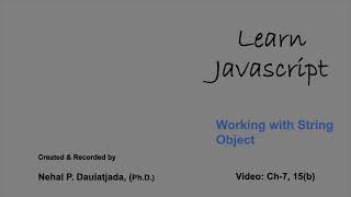 Learn Javascript: Working with String Object - Alphabets/Digits/Spaces : for Loop