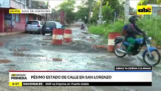 Pésimo estado de calle en San Lorenzo