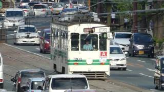 熊本市電1200型 味噌天神前電停発車 Kumamoto City Tram Type 1200 Tramcar