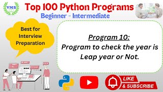 Python Program 010 | Check Leap Year in Python | If Else Condition #pythonforbeginners #python