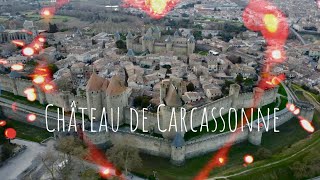 Majestic Château de Carcassonne drone tour. Полет на дроне над замком Каркассон. 4K