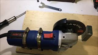 عمل قاعدة لصاروخ الصنفرة والقطع /Make easy stand for angle grinder