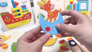 Tangram shape wooden puzzle - Montessori toys