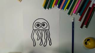 Draw Easy Jellyfish | In just 1 minute