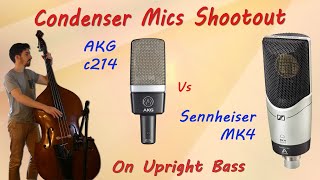 AKG C 214 vs Sennheiser MK4 - Condenser Mics Shootout on Upright Bass - Want 2 Check