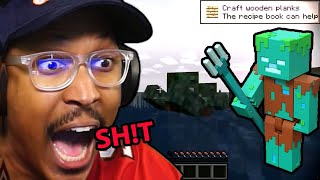 Gamers Reaction to First Seeing a Drowned Zombie in Minecraft