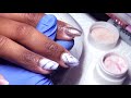 how to acrylic nails super short coffin tutorial easy for beginners