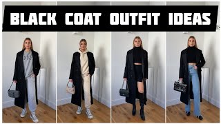 black coat outfit ideas #shorts