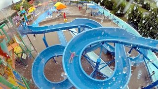 Splashing Fun at Hawaiian Falls Playing in the Wave Pool and going down the Slides!