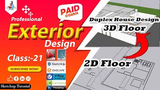 How To Create 3D floor plan | 2D to 3D | Sketchup | AutoCad