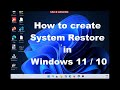 Create System Restore point in Windows 11 and Windows 10