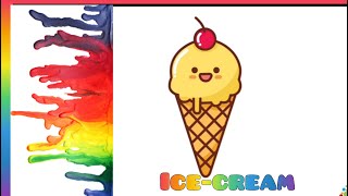 How to draw a cute ice cream for kids muzqaymoq rasm chizish как нарисовать мороженое для детей