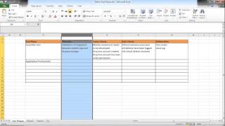 Software testing using excel - How to define test phases