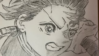 【鬼滅の刃】 竈門炭治郎 の絵を描く。模写・シャープペン画【DEMON SLAYER 】drawing