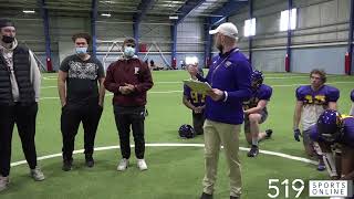 OUA Football - Laurier's Michael Faulds introduces some recent commits before practice