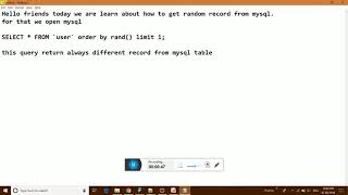 Random Record From Sql