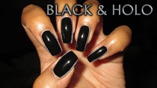 Easy Black \u0026 Holo Silver | DIY Nail Art Tutorial | Mani vs. Pin #15